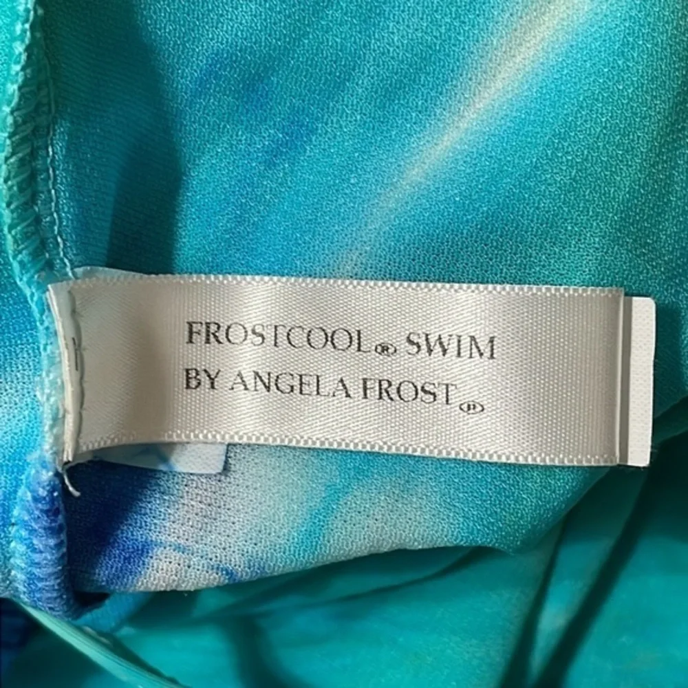 FrostCool Swim by Angela Frost asymmetrical one piece bathing suit. Girls 14.EUC